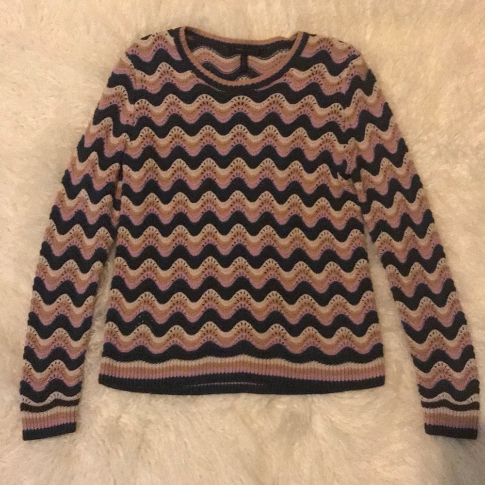 BCBG Max Azria Multi Colored Crochet Sweater
